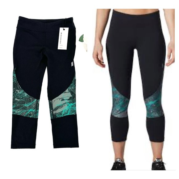 Second Skin Performance Capri Tights Leggings Small 4-6 Black Activewear Pants - Picture 3 of 9